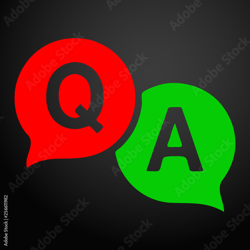 Question answer icon. Q&A speech bubbles line art vector icon for apps and websites