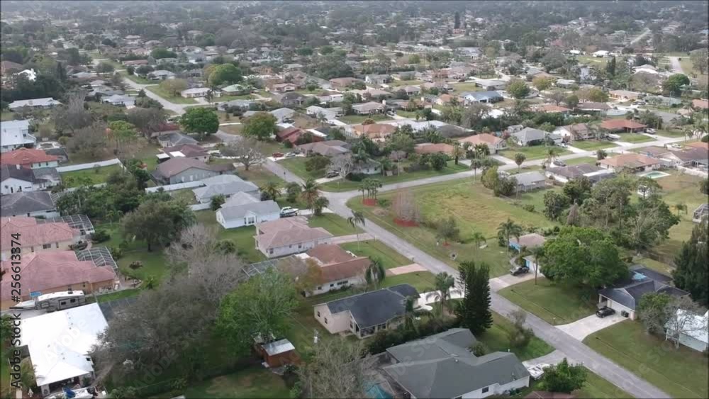 aerial view of suburban housing aerial view of suburban housing