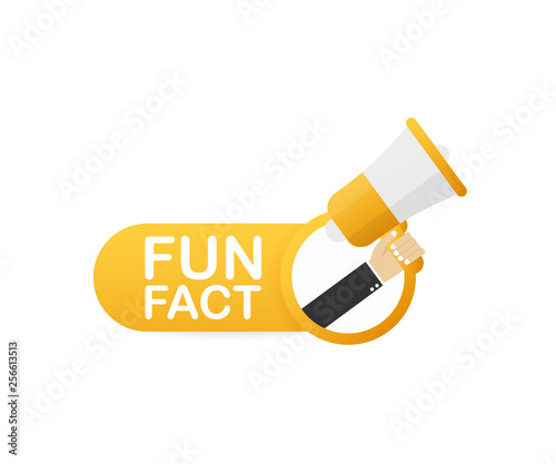 Megaphone, business concept with text Fun fact. Vector illustration