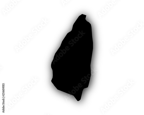 Karte von Saint Lucia mit Schatten