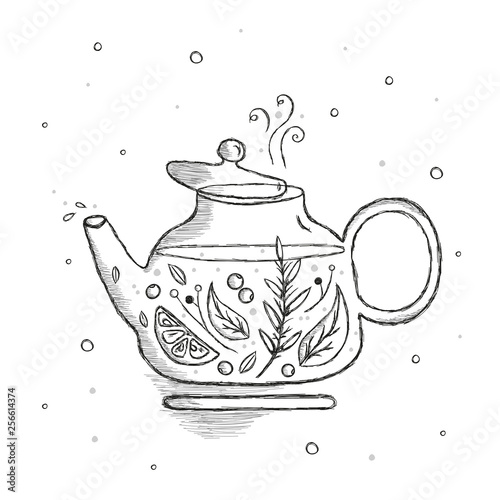 Hygge teapot. Scandinavian hygge concept