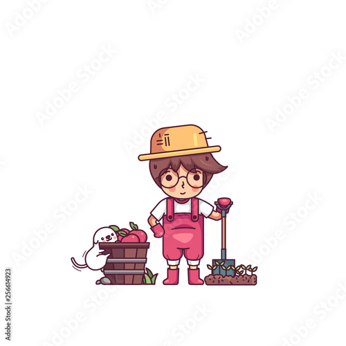Little Farmer and the Dog at Tiny Farm