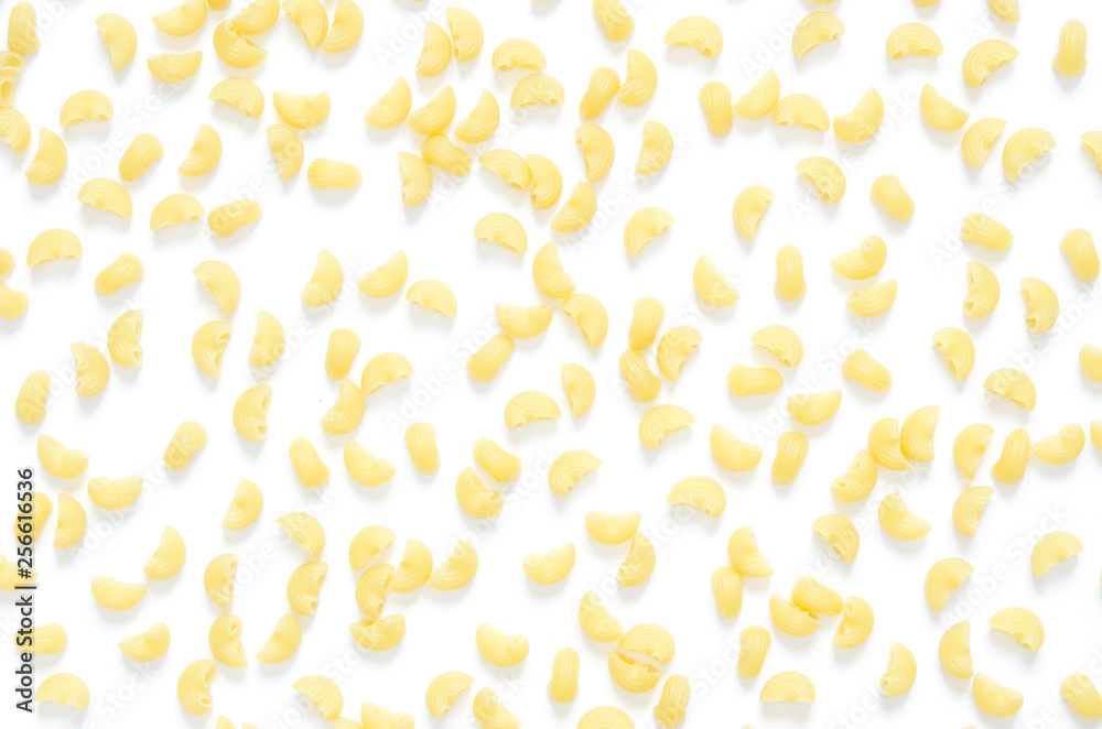Raw pasta as food background. Top view or flat lay Raw pasta as food background. Top view or flat lay