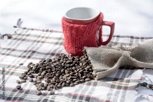 Wallpaper Mural Coffee cup and coffee beans decoration Torontodigital.ca