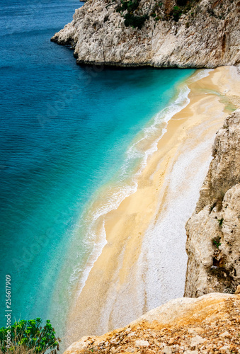 Landscape of Kaputas Beach in Kas, Kalkan, Antalya, Turkey. Lycian way. Summer and holiday concept