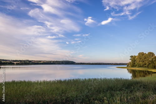 Lake Lapalickie in Garcz village in Kashubian lakeland region of Poland photo