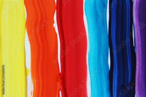 Primary colors. Beautiful bright watercolor stripes. Abstract background. photo