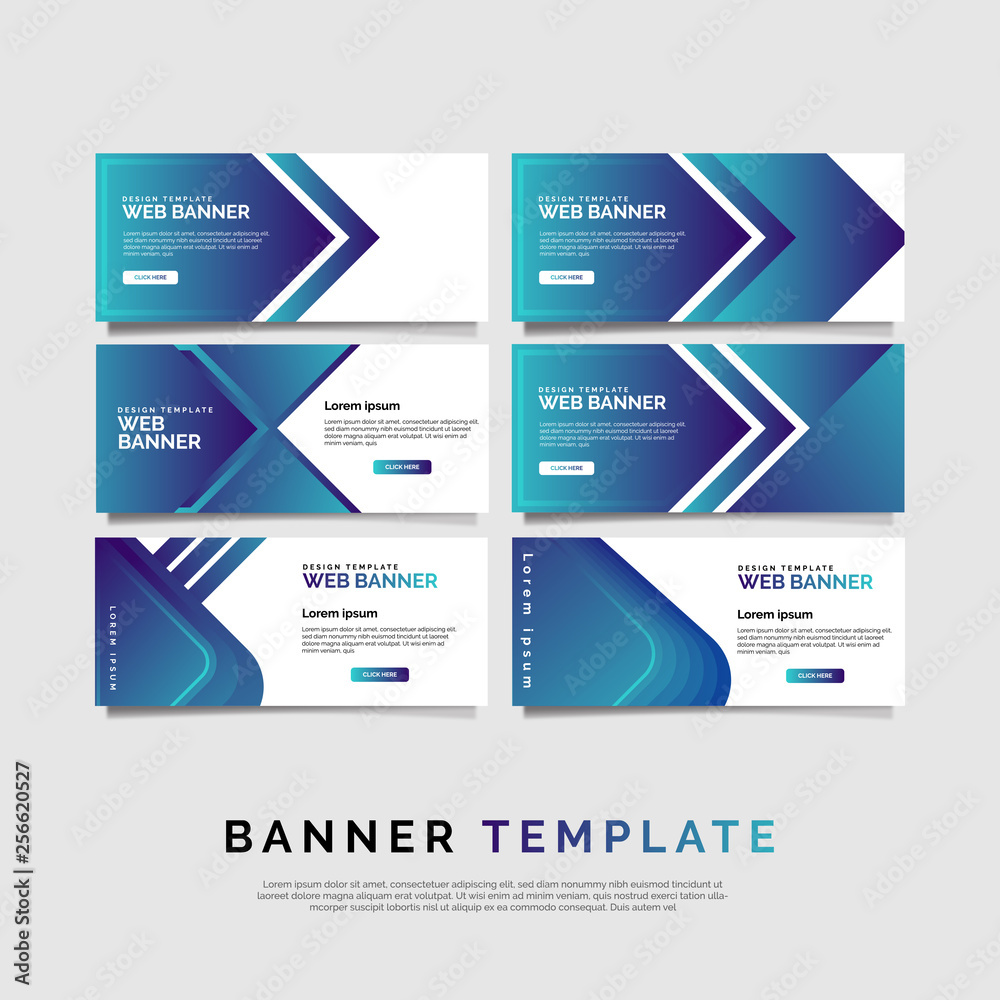 Set of six abstract vector banners.modern template design for web