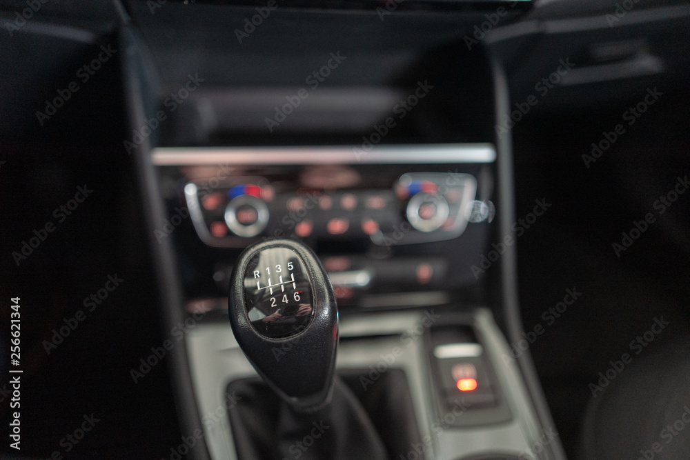 interior of a car, blurry dashboard