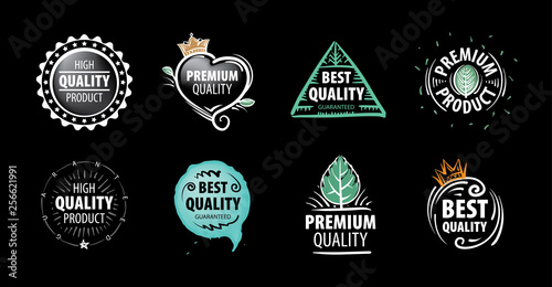 Vector mark of the best quality of the product drawn by hand