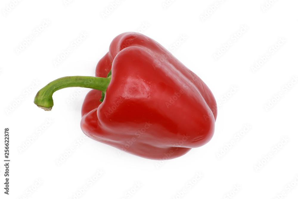 fresh whole sweet red pepper - isolated on white fresh whole sweet red pepper - isolated on white