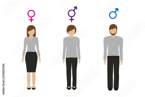 gender characters female male and neutral vector illustration EPS10 photo