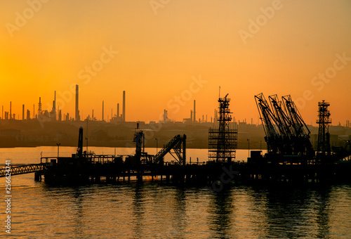 Oil Refinery at Sunset