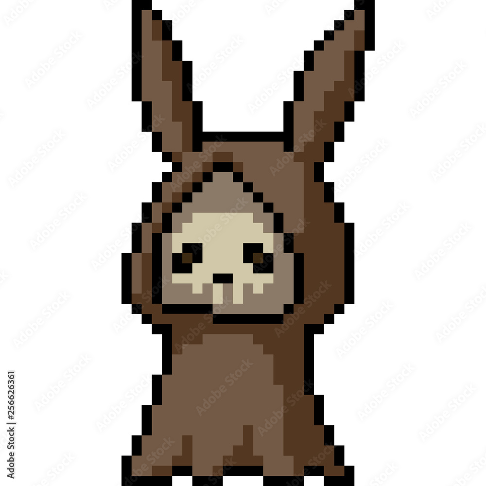 Fototapeta premium vector pixel art reaper rabbit