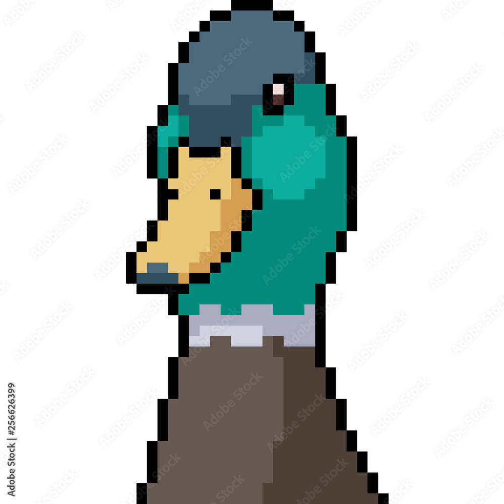 vector pixel art duck head vector pixel art duck head
