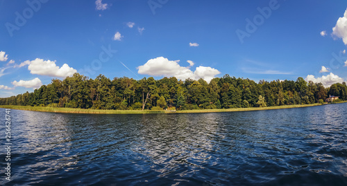 Lanskie Lake located in Olsztyn Lake District, near the village of Lansk in Warmian-Masurian Voivodeship, Poland photo