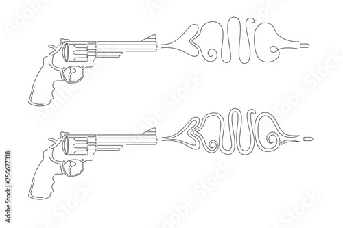 Vintage magnum revolver vector illusatration