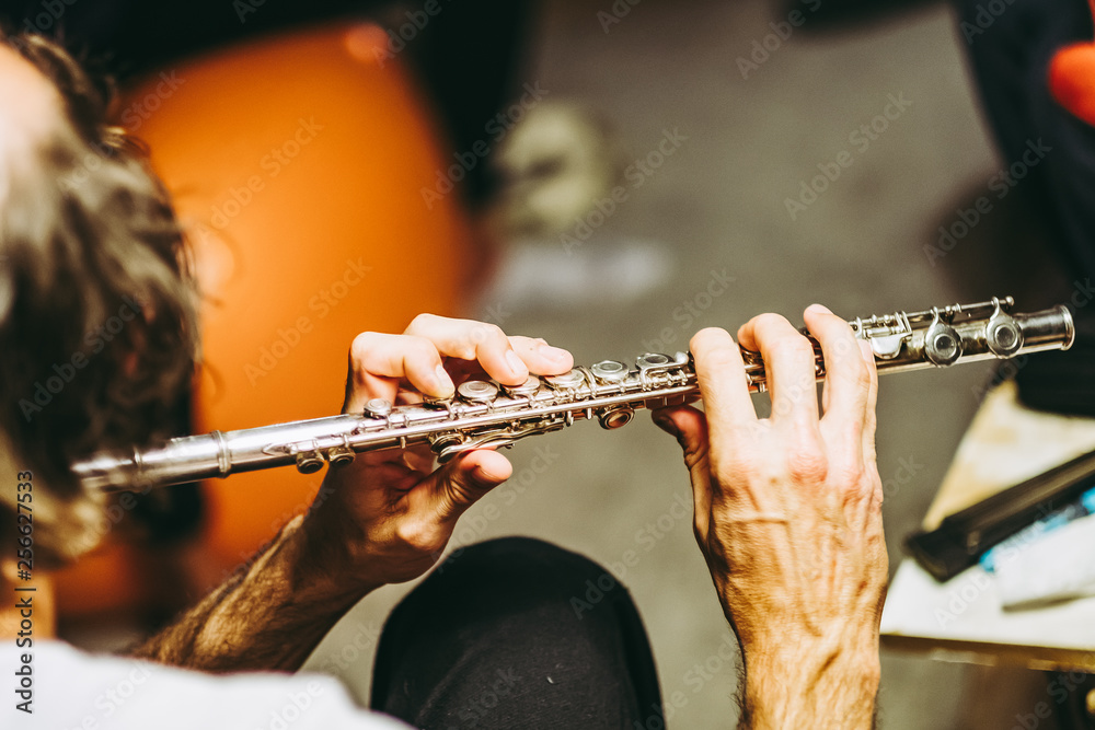 Joueur de flûte traversière Stock Photo | Adobe Stock