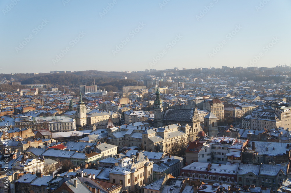 Ukraine. City of Lviv. View from above.