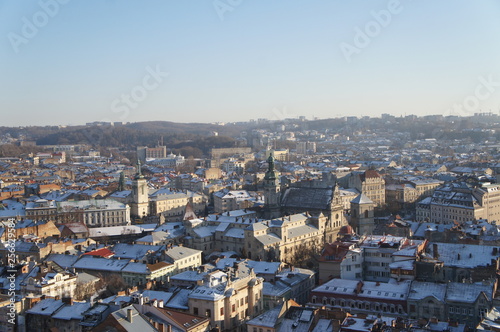 Ukraine. City of Lviv. View from above. © Payllik