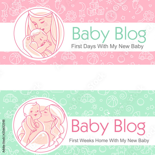 Illustration for blog. Mother and baby  together.
