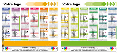 Calendrier 2020 éditable - 02