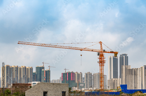 Cranes on construction sites