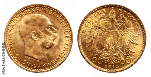 Austria 10 kroner gold coin 1915 photo