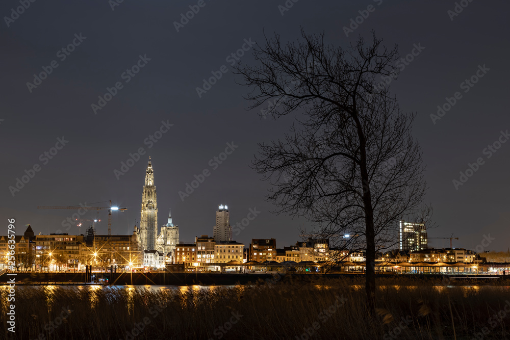 The beautiful skyline of Antwerp, Belgium with the Cathedral of our Lady on the left. The beautiful skyline of Antwerp, Belgium with the Cathedral of our Lady on the left.