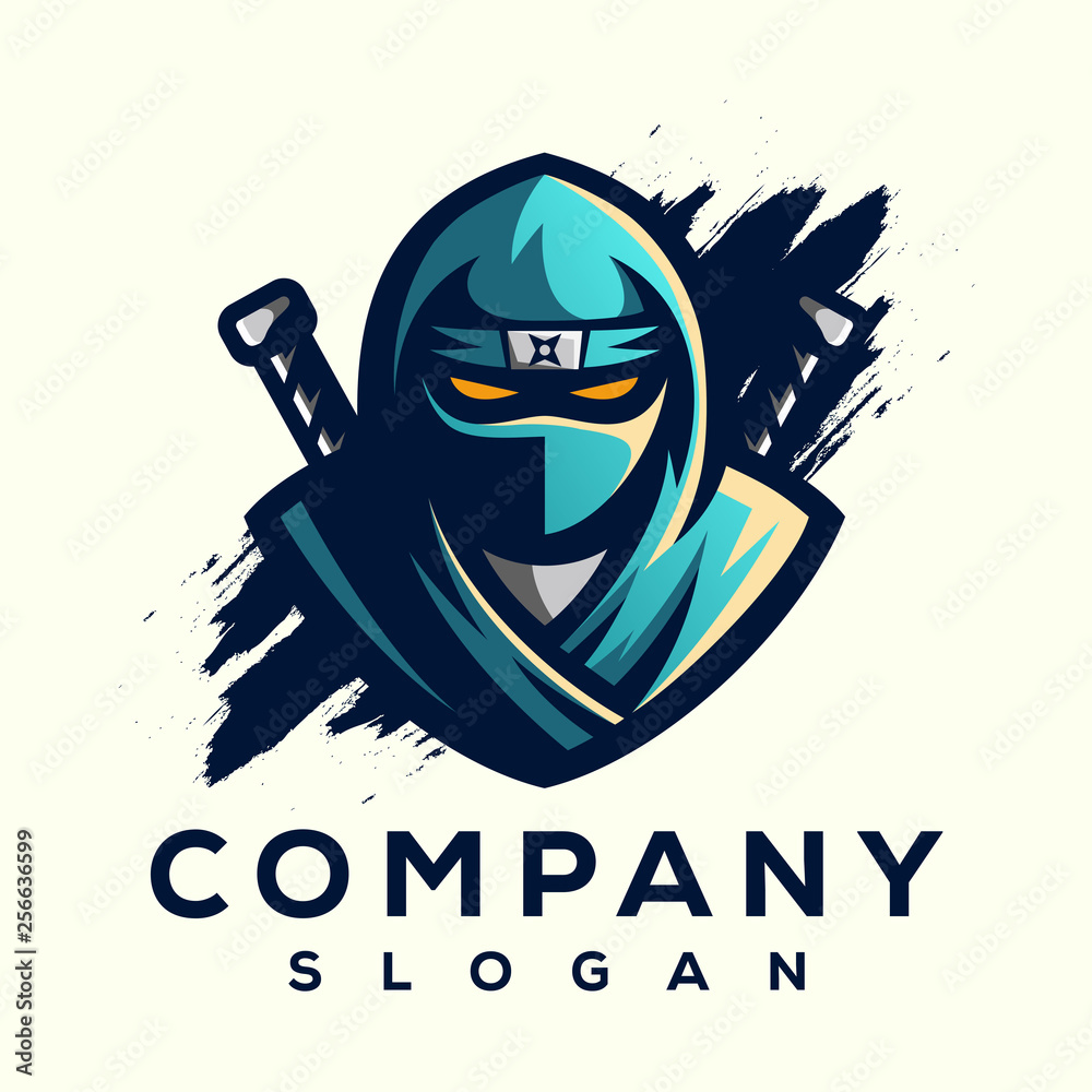 ninja logo design Stock Vector Adobe Stock