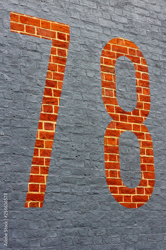 House number seventy eight seen at a cool angle photo