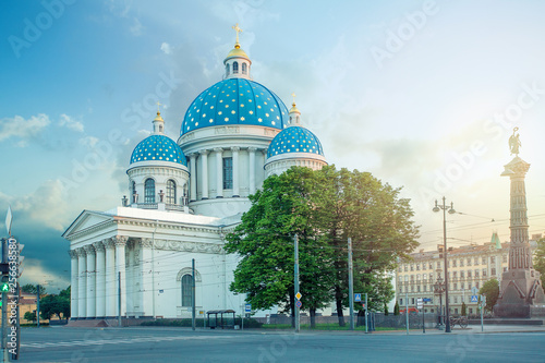 Fototapeta Naklejka Na Ścianę i Meble -  The Trinity Cathedral (Troitsky sobor; Troitse-Izmailovsky sobor), sometimes called the Troitsky Cathedral