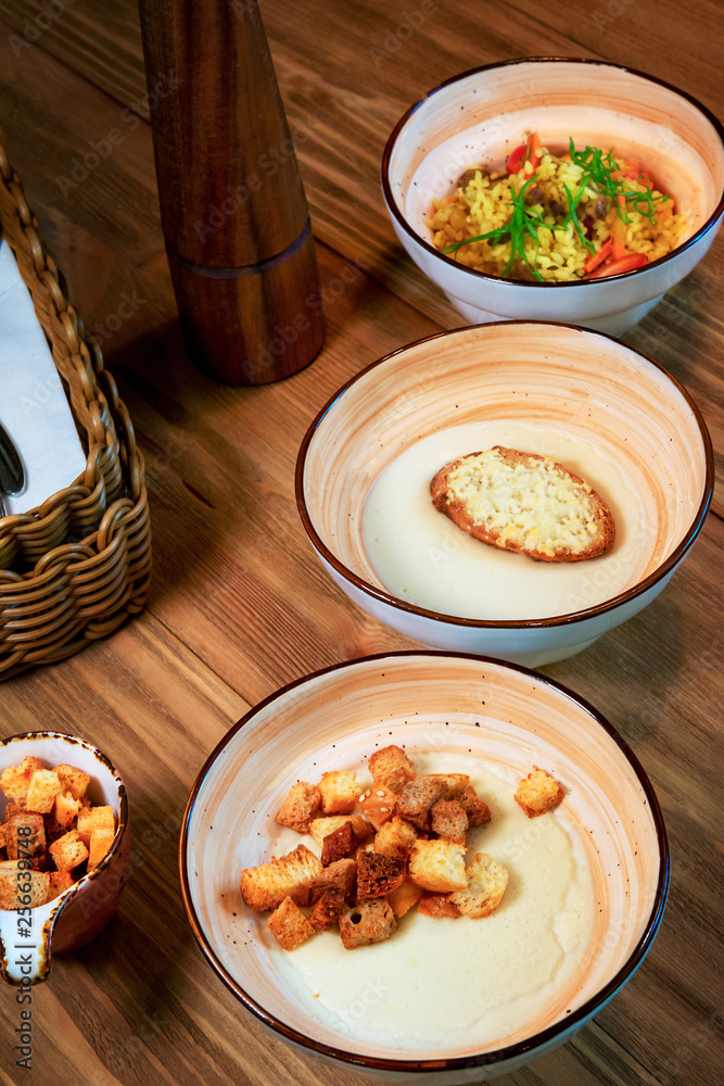 milk soup with croutons milk soup with croutons