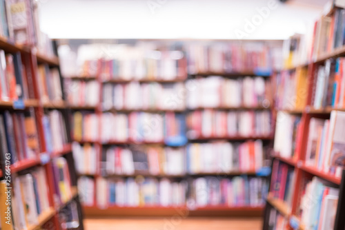 Blurry bookstore use as background