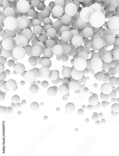 Abstract white spheres isolated on white background