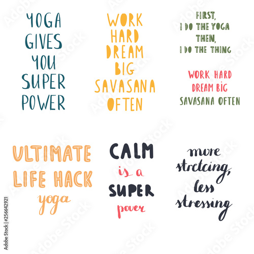 Yoga quotes vector set collection