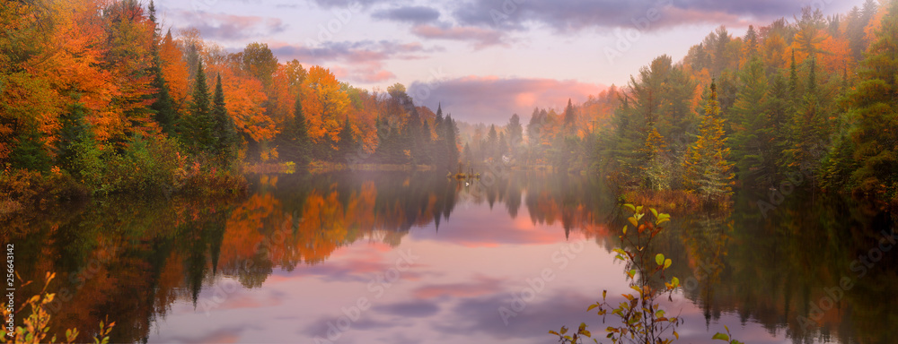 Fototapeta premium Panoramiczny widok na malowniczy krajobraz jesienny