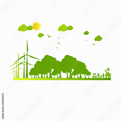 Concept World environment and sustainable development   vector illustration
