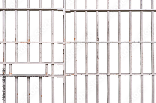 Prison bars isolated on white background with clipping path embed