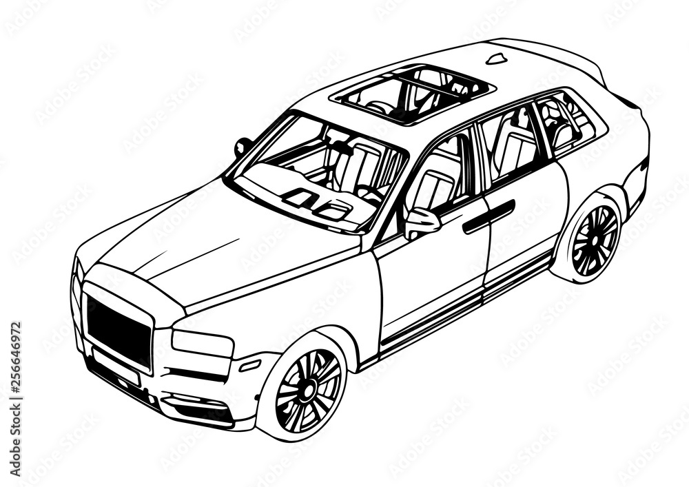 sketch off-road  suv car vector