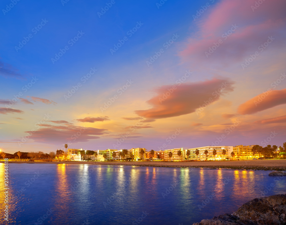Fototapeta premium Cambrils beach sunset in Tarragona