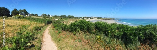 Obraz na płótnie en chemin le long de la plage de raguenez en cornouaille bretagne w salonie