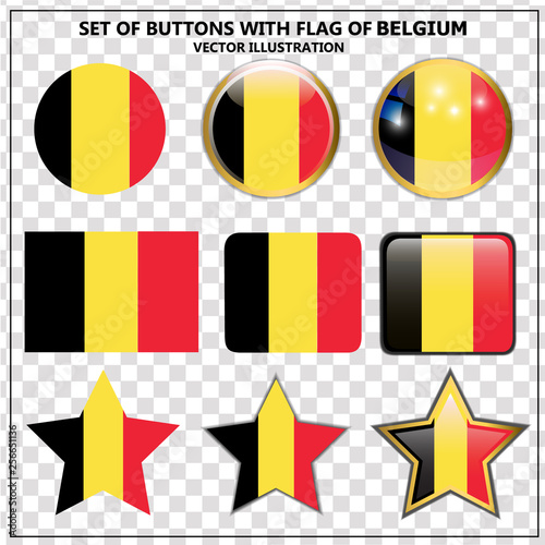 Free Download Bright set of banners with flag of Belgium. Colorful illustration with flags for web design. Illustration with transparent background. - GFXLoad