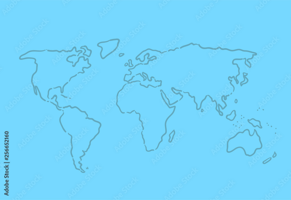 Hand drawn world map illustration