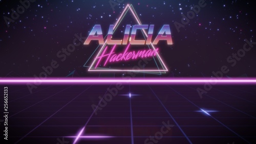 Photography first name Alicia in synthwave style