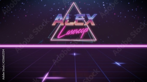 first name Alex in synthwave style