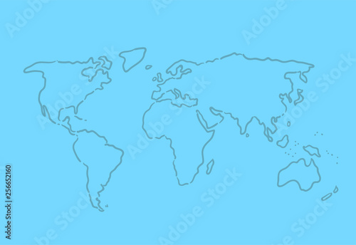 Hand drawn world map illustration