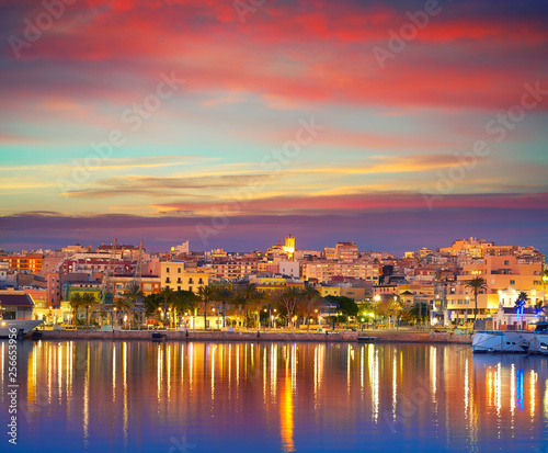 Tarragona port sunset in Catalonia
