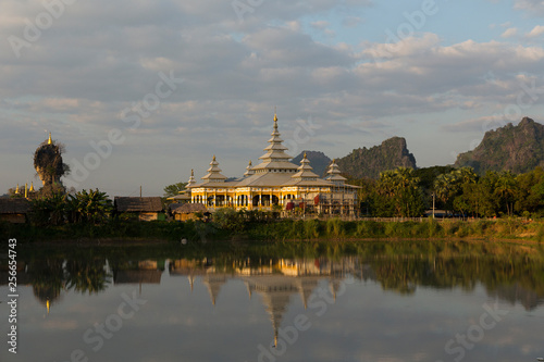Kyauk Ka Lat Pagoda and monastery near Hpa An, southern Myanmar
