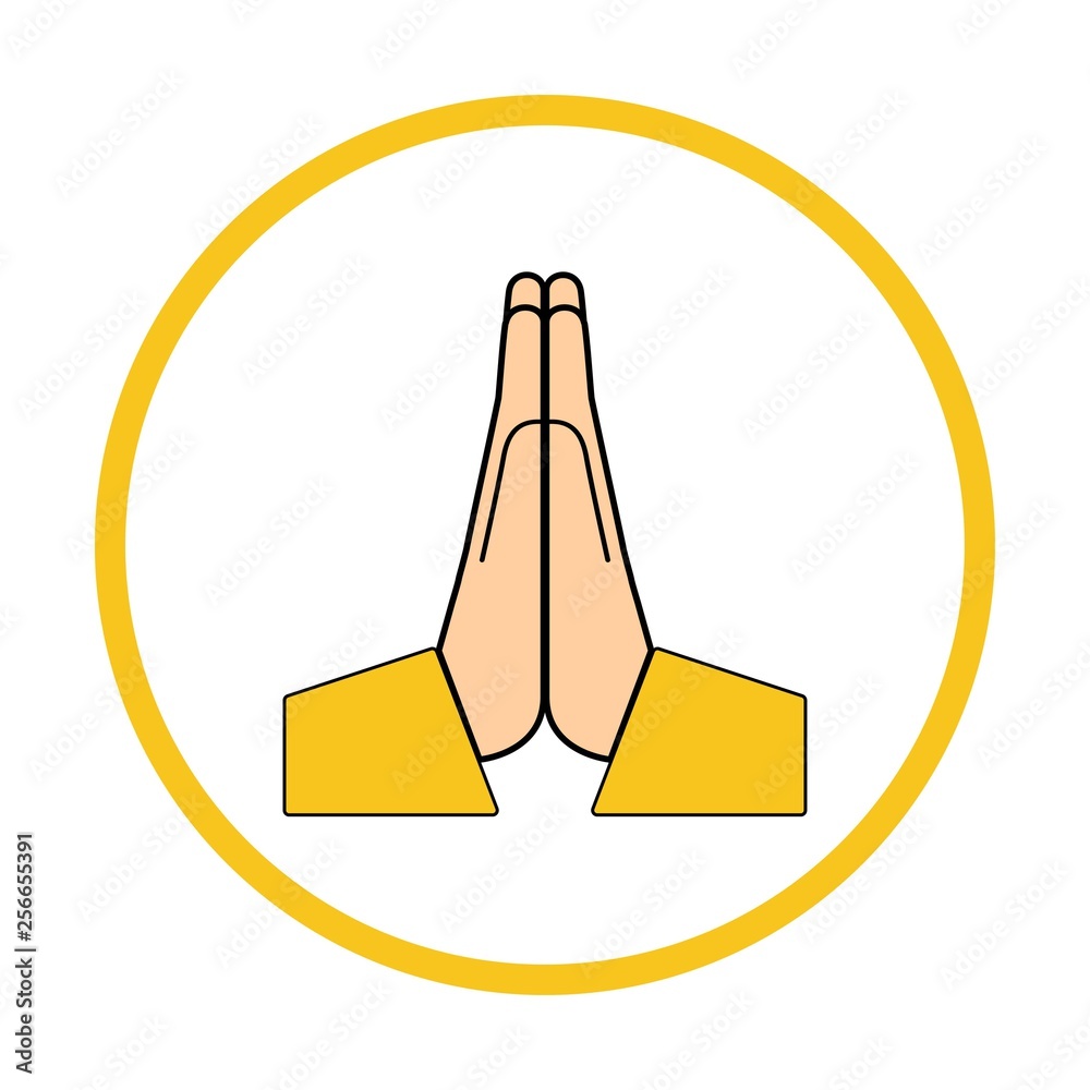 Vector folded hands icon. On a white background Stock Vector | Adobe Stock